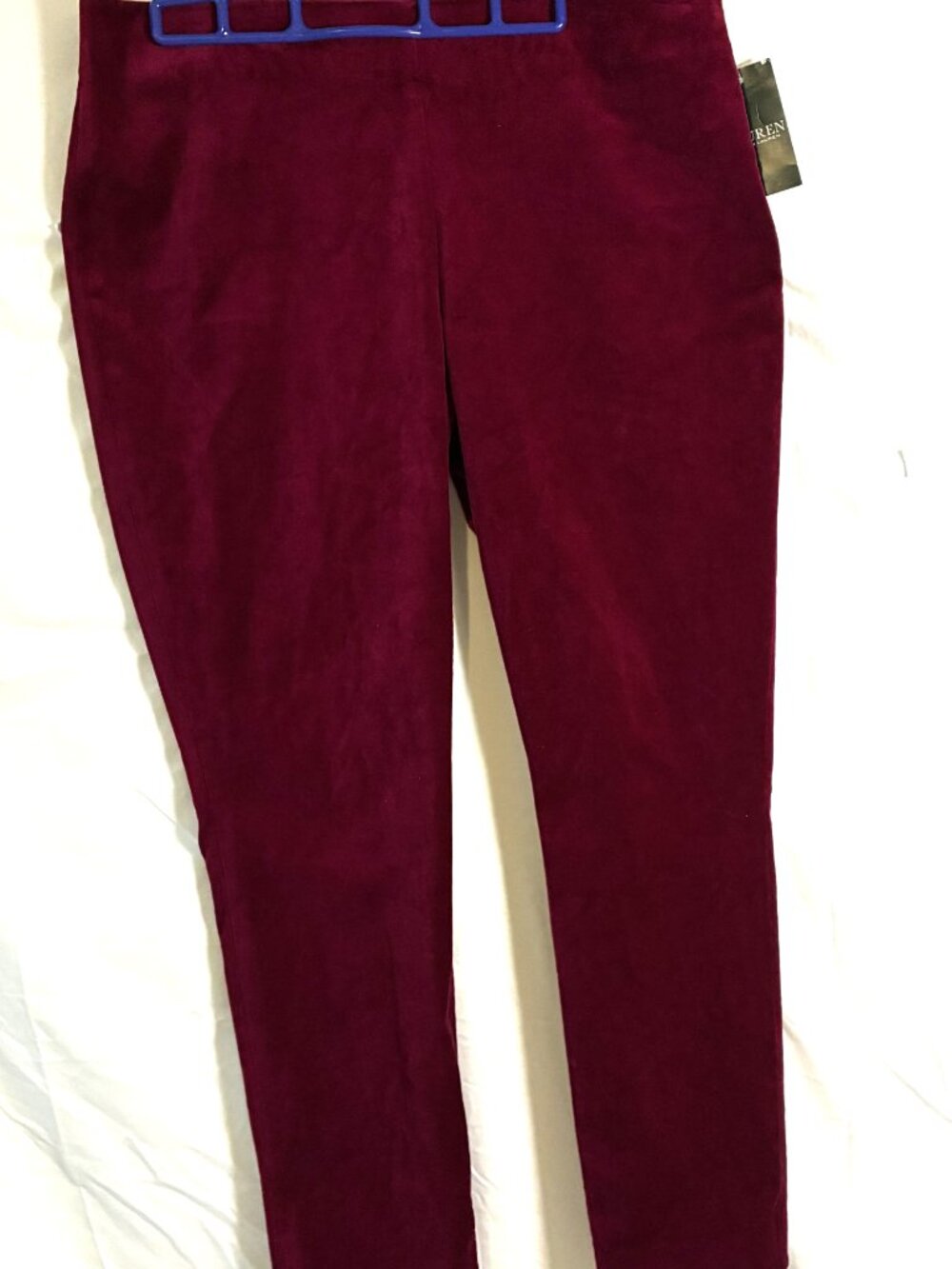 RALPH LAUREN: Size 12 Color: Burgundy velveteen Ladies Pants